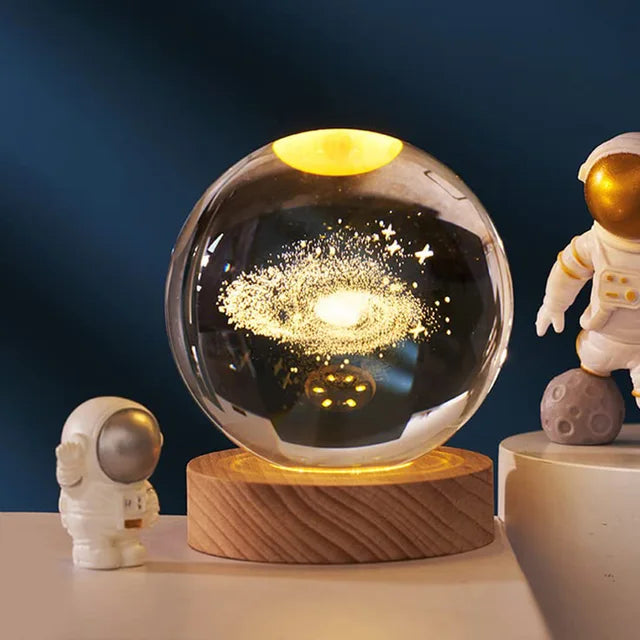 Lámpara de esfera de cristal planetaria modelo 3D