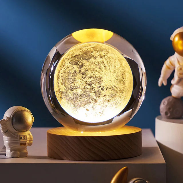 Lámpara de esfera de cristal planetaria modelo 3D