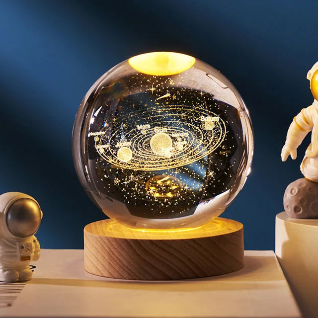 Lámpara de esfera de cristal planetaria modelo 3D